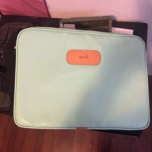 Jon Hart Mint Green Laptop Sleeve with Tan Accent